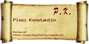 Plesz Konstantin névjegykártya